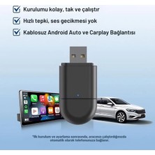 Yeni Tasarım Araç Içi 2in1 Android ve Apple Cihazlar Için Kablosuz Android Auto ve Carplay Adaptörü