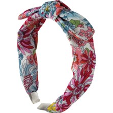 Antebies Çok Renkli Çiçek Desenli Kurdele Detaylı Kız Çocuk Taç