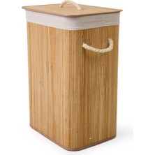 Bambu Örme Çamaşır Sepeti - Bej - 60 Lt