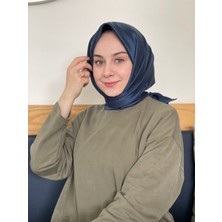 Petrol Mavisi Siyane Scarf Kristal Eşarp
