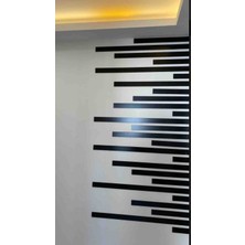 Duvar Dekorasyon Çıtası 5 Farklı Ebat (100CM ,80CM, 60CM, 40CM, 20CM) 25 Adet Panel Siyah Renk