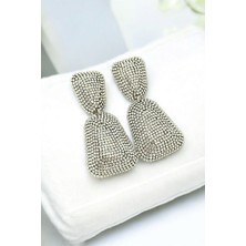 Premium Taşlı Küpe Işıltılı Taşlı Sallantılı Küpe 35713