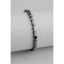 So CHIC Hematit Taşlı Oksit Kaplama 21 Cm Gümüş Erkek Bileklik