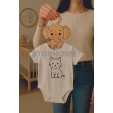 StorHome 7'li Lazer Kesim Ahşap Fil Figürlü Bebek Askılığı Bebek Odası Için Doğal, Sevimli ve Dayanıklı