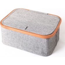 Mediterian Şık Bej Ahşap Piknik Sepeti, Dış Mekan Keyfi İçin İdeal Tasarım