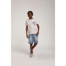 Escabel Erkek Çocuk Sırt Baskılı Tshirt Gri