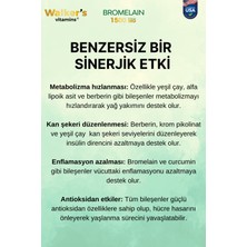 Walkers Bromelain Yeşil Çay, Krom, Curcumin, Berberine, Resveratrol.