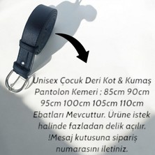 Canaris  Çocuk Deri Kot ve Kumaş Pantolon Kemeri Siyah Renk