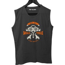 Top Glory Muay Thai Baskılı Kolsuz Sporcu T-Shirt Tank Top Sporcu Fitness Atlet
