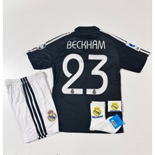 R.madridd 2004/05 Sezon D.a.v.i.d B.e.c.k.h.a.m Nostalji Çocuk Forması Armalı Set (Black)
