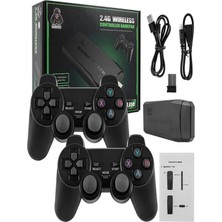 4K Destekli Atari 2.4g Uyumlu Kablosuz Çift Kol Atari Retro 20.000 Üzeri Oyun Game Stick