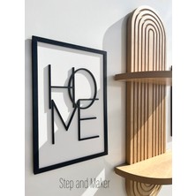 Çift Katmanlı 'home Love Tablo' & Duvar Rafı ( 70 -20  cm  ) Duvar Dekor Seti