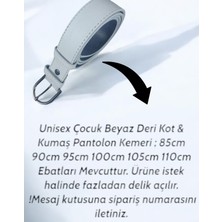 Canaris  Çocuk Beyaz Kot ve Kumaş Pantolon Kemeri