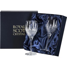 El Işçiliği Kesim Kristal Iona Şarap Kadehi Seti 2 Adet