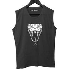 Top Glory Snake Baskılı Kolsuz Sporcu T-Shirt Tank Top Sporcu Fitness Atlet