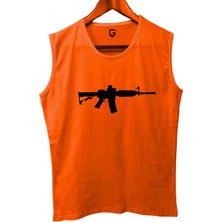 Top Glory M16 Baskılı Kolsuz Sporcu T-Shirt Tank Top Sporcu Fitness Atlet