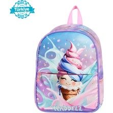 Niss Store Lisanslı Dondurma Figürlü Pembe Anaokul Kreş Kız Çocuk Sırt Çantası