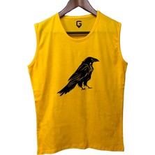 Top Glory Crow Baskılı Kolsuz Sporcu T-Shirt Tank Top Sporcu Fitness Atlet