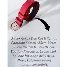 Canaris Kız Çocuk Kırmızı Kot ve Kumaş Kemeri