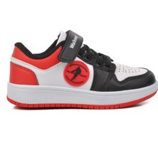 Walkway Siyah Beyaz Kırmızı Çocuk Spor Ayakkabı