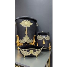 Mediterian Kadife ekru depolama sepeti, şık ve kullanışlı 142 hacimli ürün.