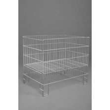 Mediterian Katlanabilir 60x80x80 cm Metal Sepet, Şık ve Pratik Saklama Çözümü