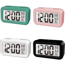Dijital Masa Üstü Çalar Saat Alarmlı Çocuk Odası Ev Ofis Masası LED Ekran Pilli Termometre Takvim