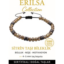 Sertifikalı Fasetli Terahertz – Sitrin Taşı Bileklik (Ince Model) – Bolluk, Özgüven ve Zihinsel Canlılık Taşı