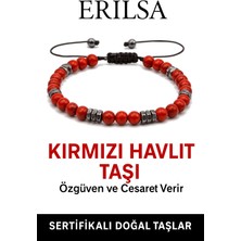 Sertifikalı Terahertz – Kırmızı Havlit Taşı Bileklik – Duygusal Denge, Enerji ve Iç Huzur Taşı