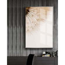 beyaz-Krem Çiçek Model 3 |çerçeveli Temperli Cam Tablo Tekli Dikey