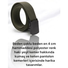 Canaris Taktikal Tarz Haki Yeşil Bez Kemer Ykk Plastik Tokalı