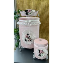 Mediterian Gri kadife çamaşır sepeti, şık ve pratik depolama çözümü