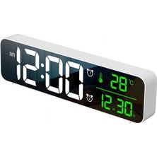 LED  Hd Ekranlı Aynalı Elektronik Saat Sıcaklık Tarih Dijital Masa Saati