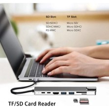 ATAsoft Macbook Pro Air USB Type-C Hub Dönüştürücü Çevirici Çoklayıcı USB Hdmı Micro Sd 8 Girişli Çevirici