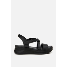 Kadın Siyah Comfort Düz Sandalet