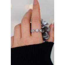 Zarif Kalp Model Ayarlanabilir Gold Kadın Yüzük