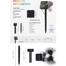 50 Papatya Çiçek Güneş Enerjili Solar LED Işık 7 Metre Dekoratif Rgb Yılbaşı Bahçe Balkon ve Teras
