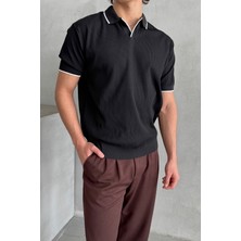 Erkek Oversize Selanik Polo Yaka Triko T-Shirt