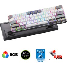 ATAsoft T60 Max Pro Türkçe Q Mini Rgb Red Switch Uygulamalı Antighosting Mekanik Gaming Oyuncu Klavyesi