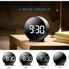Dekoratif Yuvarlak Siyah Dijital LED Masa Saati USB Güç Erteleme Modern Saat Ev Ofis Hediye