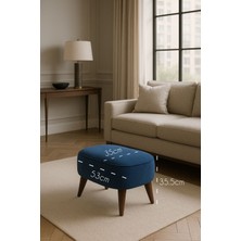 Oval Puf Koltuk 53X35 Uzanma Koltuğu Makyaj Koltuğu
