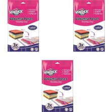 Mediterian Şeffaf vakumlu saklama torbası, 50x70 cm, 3'lü paket, yastık ve yorgan için ideal