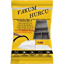 Mediterian 7'li Saklama Seti, Vakumlu Hurç ve Poşetler, Beyaz, Polietilen, 7 Parça