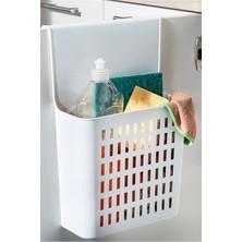 Mediterian Beyaz büyük pratik dolap düzenleyici sepet, şık saklama çözümü