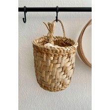 Mediterian El Yapımı Çok Amaçlı Hasır Sepet, 10x10cm, Düzenleyici, Hafif ve Şık Tasarım