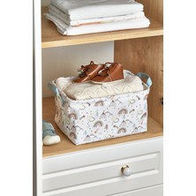 Mediterian Renkli Serisi Dikdörtgen Büyük Boy Keçe Sepet 21x30x18 cm