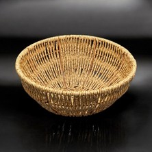 Mediterian Yuvarlak Hasır Sunumluk, Sepet ve Organizer, Ekmeklik 21x9cm, Orta Hacimli