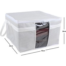 Mediterian Gri-Beyaz Pencereli Kazak Hurcu, şık ve rahat tasarım, tek parça, tela malzeme