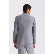 Jakamen Gri Slim Fit Mono Yaka Erkek Takım Elbise