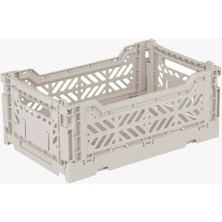 Mediterian Açık Gri Katlanabilir Hafif Taşıma Kutusu, Pratik ve Şık Tasarım, 26 cm